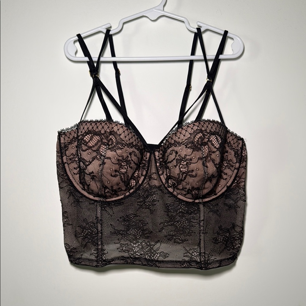 Victorias Secret‎ Very Sexy Floral Lace Corset Top Size 34D